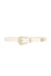 Dehanche Travertine Belt In Ivory  Etched Marble  & Silver