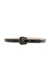 Dehanche Travertine Leather Belt In Black