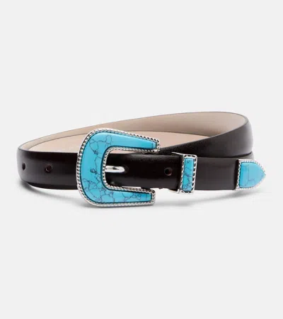 Dehanche Déhanche Travertine Leather Belt In Black