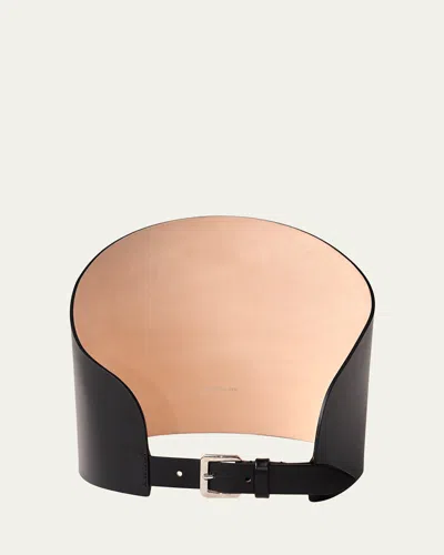 Dehanche Undone Calfskin Corset In Black Silver