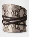 Dehanche Undone Embossed Corset In Ivory Brown Snakeskin