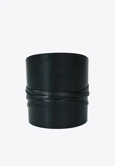 Dehanche Undone Leather Corset Belt In Black