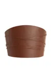 Dehanche Undone Leather Corset Belt In Brown