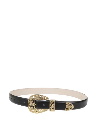Dehanche Versailles Engraved-buckle Belt In Black