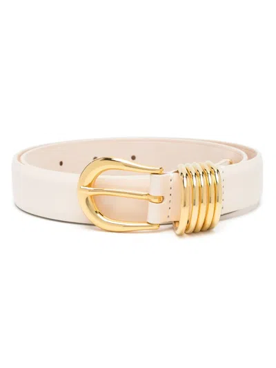 DEHANCHE WHITE HOLLYHOCK LEATHER BELT