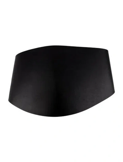 Pre-owned Dehanche Wide Leather Waist Belt In Black