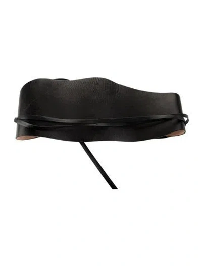 Pre-owned Dehanche Wide Leather Waist Belt In Black