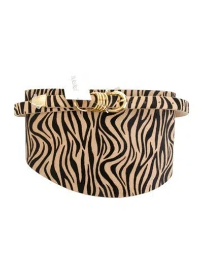 Pre-owned Dehanche Wide Ponyhair Waist Belt W/ Tags In Brown