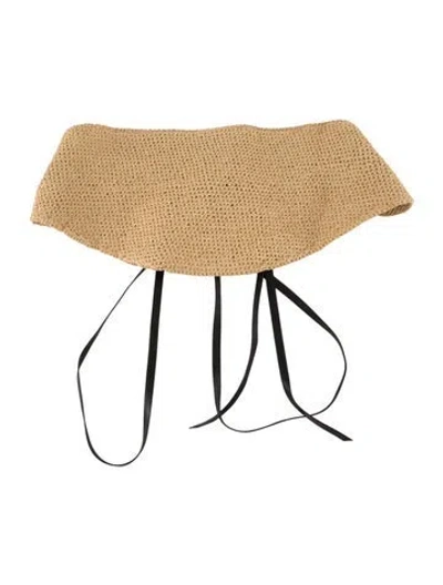 Pre-owned Dehanche Wide Straw Waist Belt In Neutrals