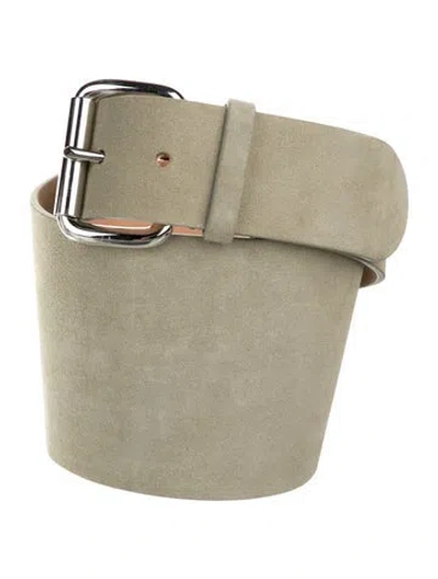 Pre-owned Dehanche Wide Suede Belt In Green