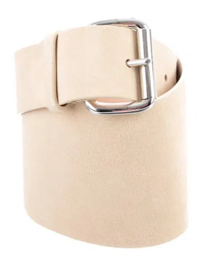 Pre-owned Dehanche Wide Suede Belt In Neutrals