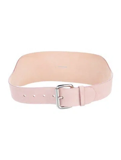 Pre-owned Dehanche Wide Suede Waist Belt In Pink