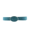 Dehanche Déhanche Woman Belt Deep Teal Size L Calfskin, Zamak In Green