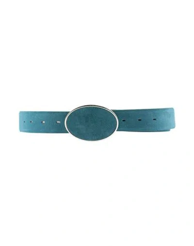 Dehanche Déhanche Woman Belt Deep Teal Size L Calfskin, Zamak In Green