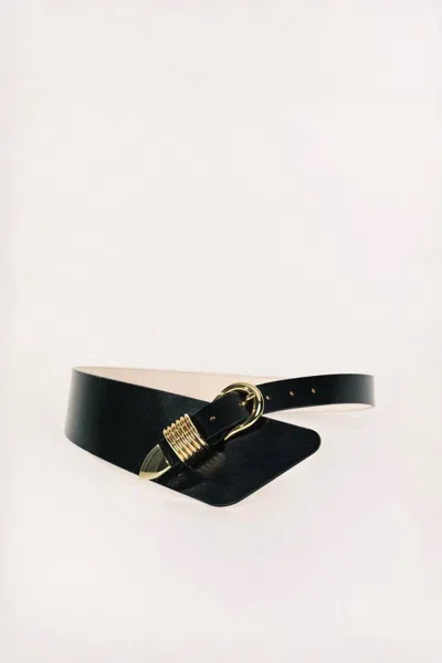 Dehanche Women's Alcott Leather Belt In Gold/ Black