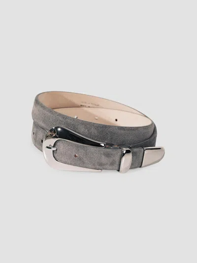 Dehanche Women's Colette Suede Belt In Fog Suede Silver