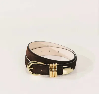 Dehanche Women's Hollyhock Belt In Chocolate Suede In Black