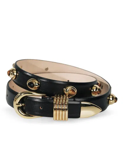 Dehanche Women's Hollyhock Embellished Leather Belt In Black