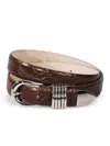 Dehanche Hollyhock Embossed Leather Belt In Brown