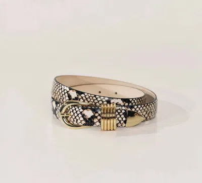 Dehanche Women's Hollyhock Snake Belt In Desert Python & 24k Gold In Animal Print
