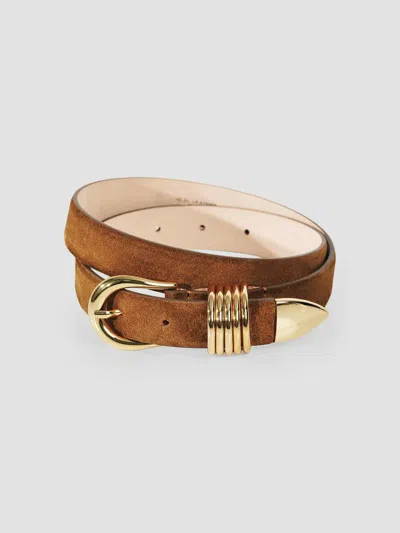 Dehanche Women's Hollyhock Suede Belt In Ochre Gold
