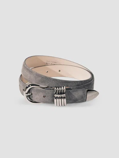 Dehanche Women's Hollyhock Suede D-ring Belt In Fog Suede Silver