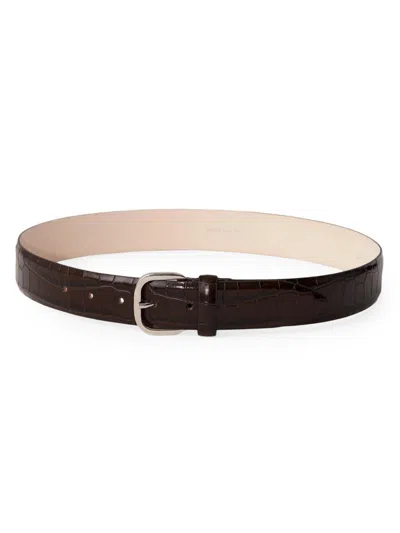 Dehanche Women's Jeanne Croc-embossed Leather Belt