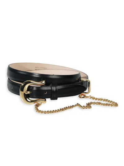 Dehanche Women's Luzia Goldtone Chain Leather Belt In Black