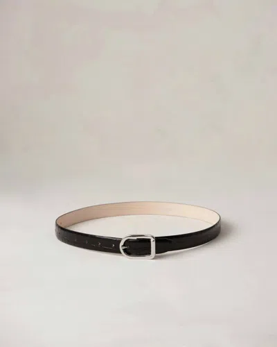 Dehanche Women's Mija Belt In Black Croco/ Silver
