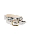 Dehanche Mija Mirror Croc-embossed Leather Belt In Multi