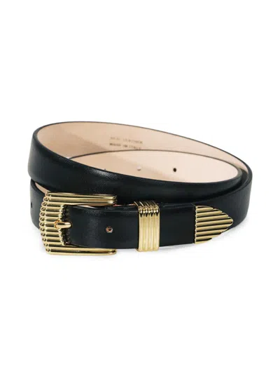 Dehanche Women's Rosen Ridged Leather Belt In Black