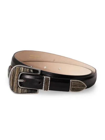 Dehanche Women's Travertine Smooth Leather Belt In Black In Brown