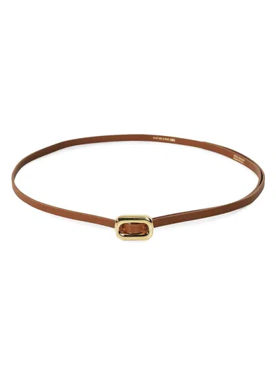 Dehanche Women's Venura Belt In Saddle & 24k Gold In Brown