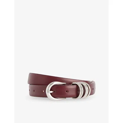 Dehanche Womens Bordeaux / Silver Hollyhock Leather Belt