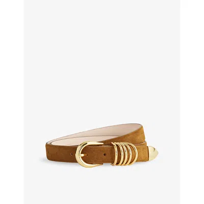 Dehanche Womens Ochre / Gold Hollyhock Suede Belt In Brown