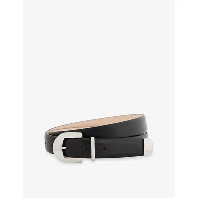 Dehanche Womens Black & Silver Indus Leather Belt In Multi
