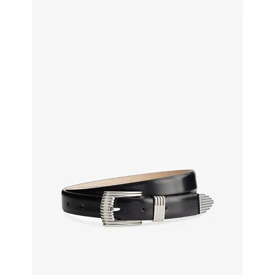 Dehanche Womens Black / Silver The Rosen Leather Belt Xl