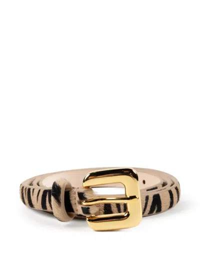 Dehanche Zebra-print Belt In Burgundy
