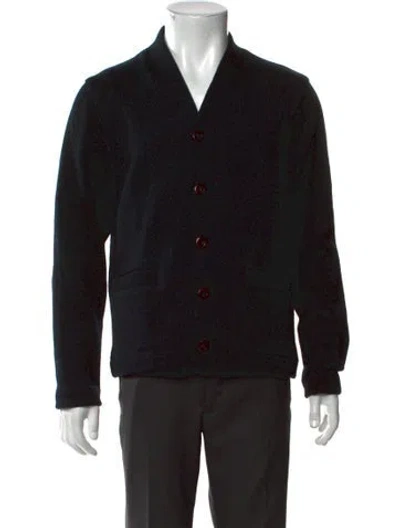 Pre-owned Dehen 1920 Wool Open Front Cardigan In Black