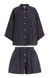 Deiji Studios 03 Linen Set In Navy