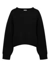 Deiji Studios Balloon-sleeve Pullover Sweatshirt In Black