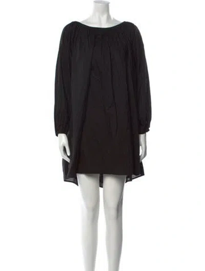 Pre-owned Deiji Studios Bateau Neckline Mini Dress In Black