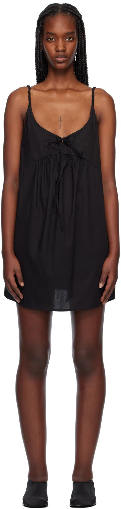 Deiji Studios Black Double V Minidress