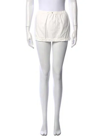 Pre-owned Deiji Studios Bow Accents Mini Skirt In White