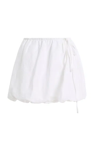 Deiji Studios Bubble Striped Linen Top In White
