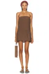 Deiji Studios Button Dress In Brown