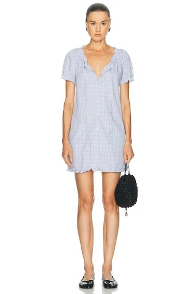 Deiji Studios Buttoned Mini Dress In Powder Check