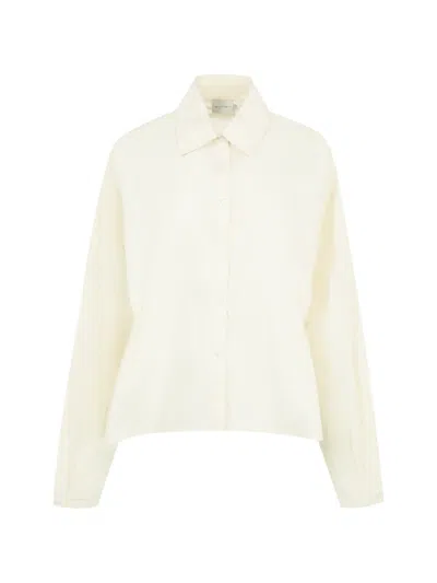Deiji Studios Cami Paneled Pintucked Striped Organic Cotton-poplin Shirt In Neutral
