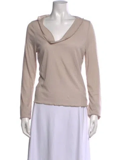 Pre-owned Deiji Studios Cowl Neck Long Sleeve Top In Gray