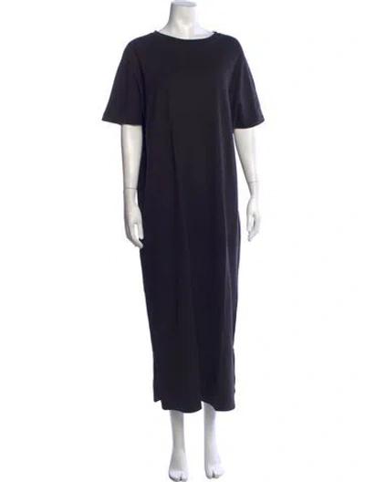 Pre-owned Deiji Studios Crew Neck Long Dress In Black